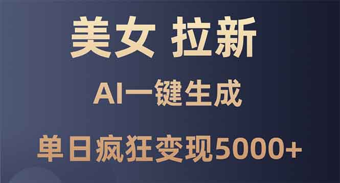 美女暴力拉新，通过AI一键生成，单日疯狂变现5000+，纯小白一学就会！-大熊网创