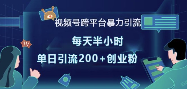 视频号跨平台暴力引流，每天半小时，单日引流200+精准创业粉-大熊网创