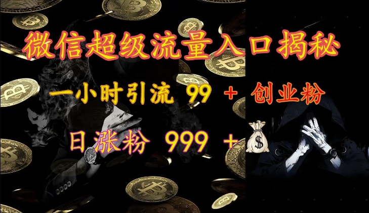 微信超级流量入口揭秘：一小时引流 99 + 创业粉，日涨粉 999 +-网创星球