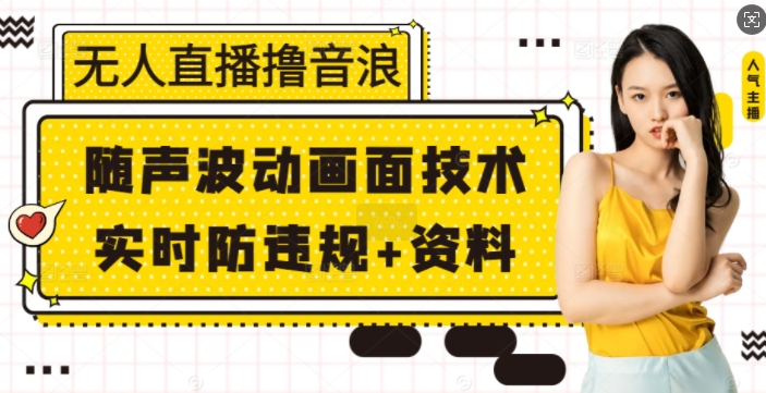 无人直播撸音浪+随声波动画面技术+实时防违规+资料【揭秘】-大熊网创