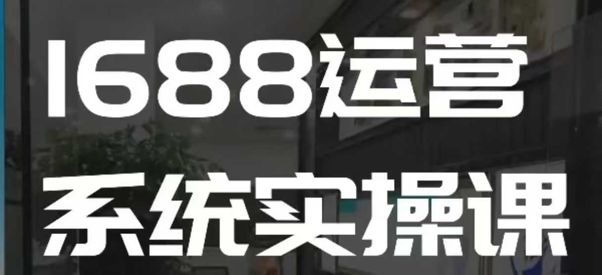 1688高阶运营系统实操课，快速掌握1688店铺运营的核心玩法-大熊网创