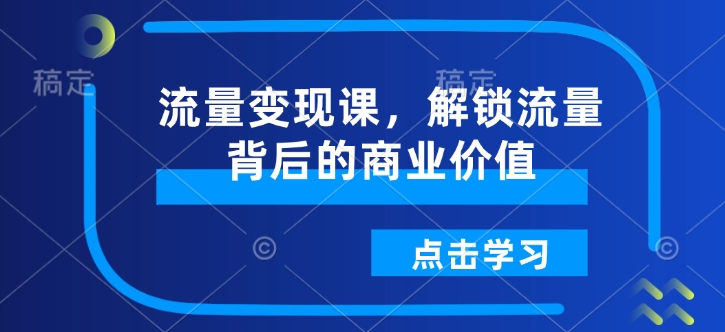 流量变现课，解锁流量背后的商业价值-网创星球
