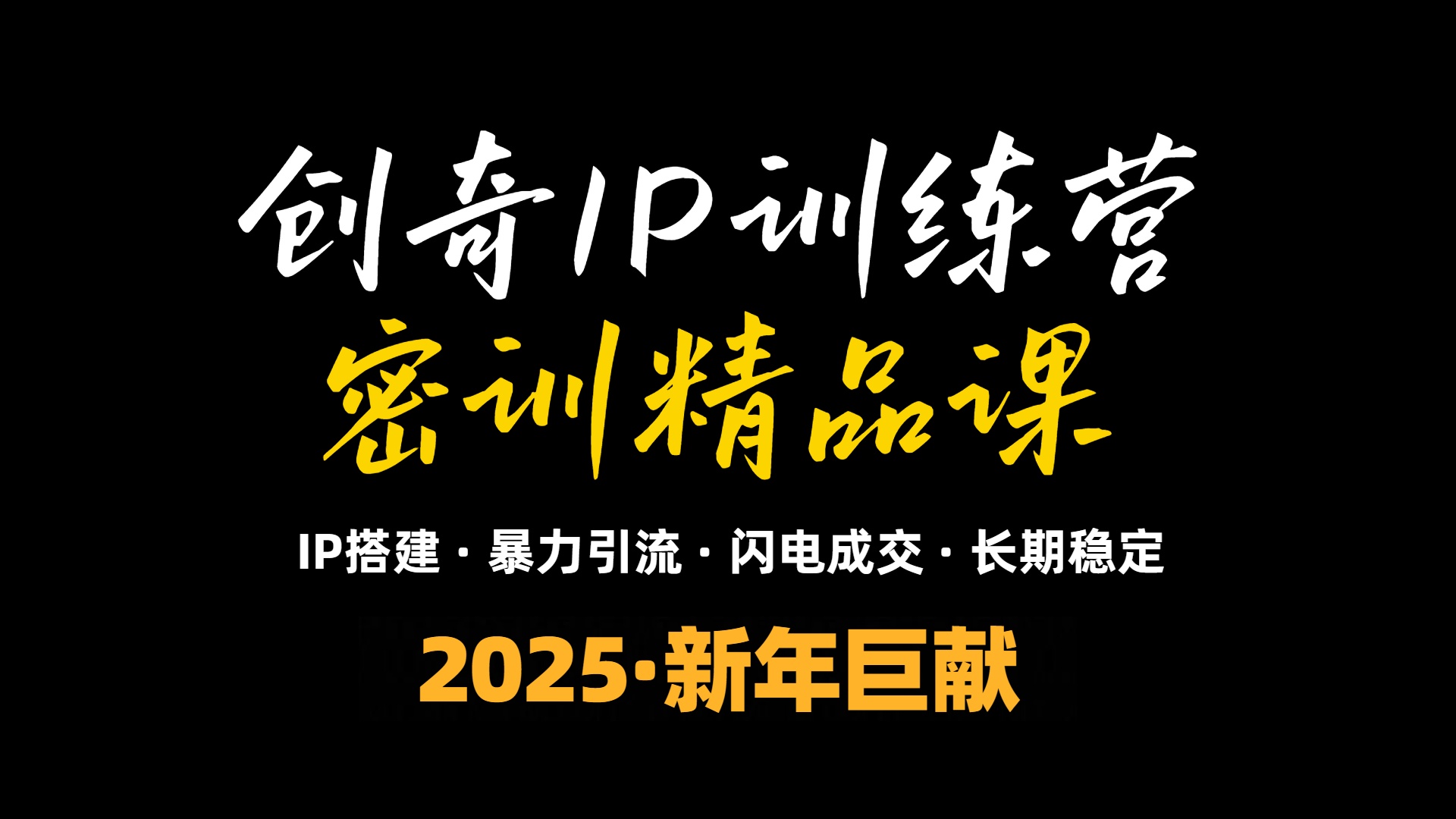 2025年“知识付费IP训练营”小白避坑年赚百万，暴力引流，闪电成交-大熊网创