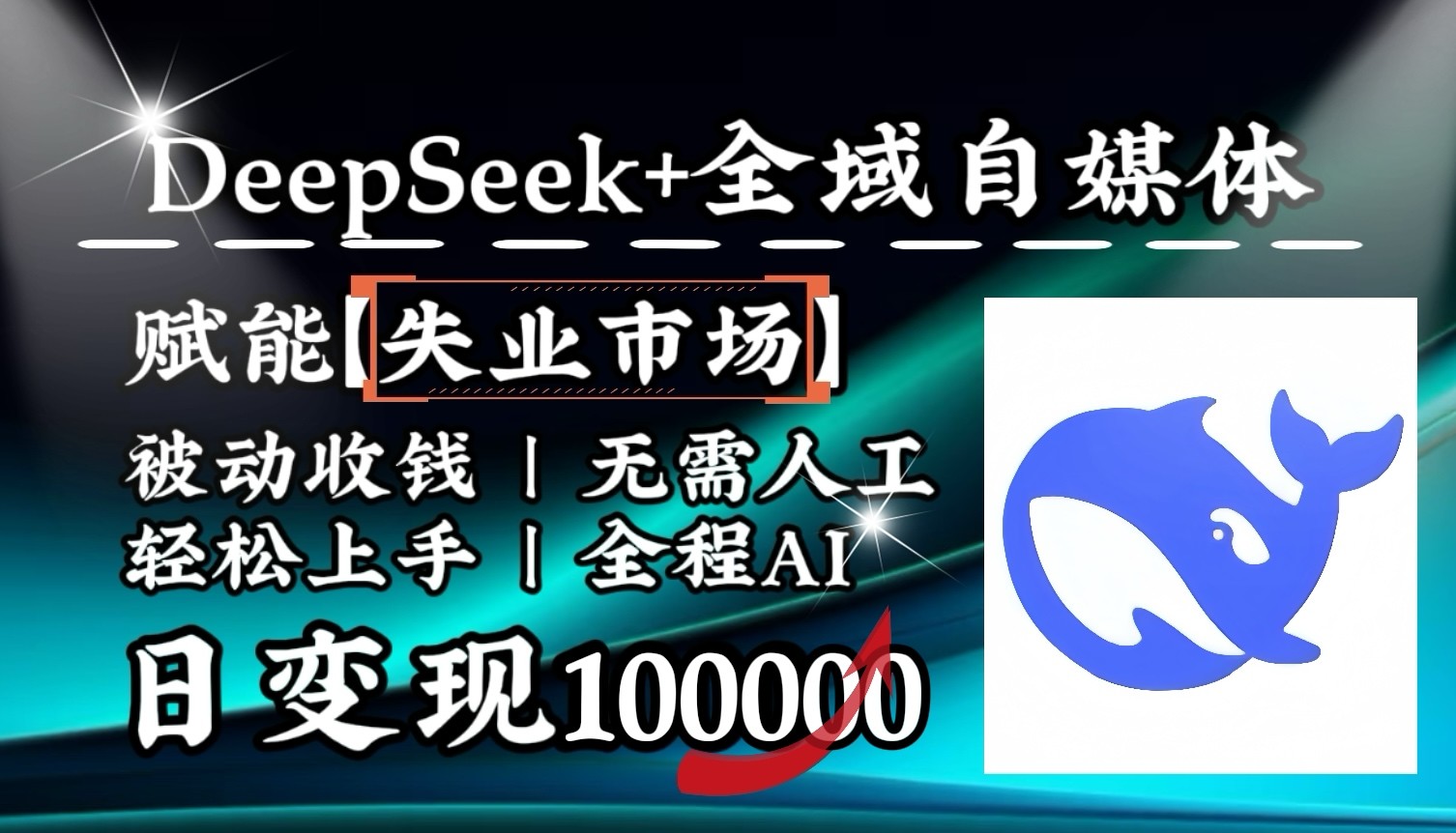 降维打击，DeepSeek+失业市场，全自动操作，结合人人刚需，单月利润轻松破100000＋-大熊网创