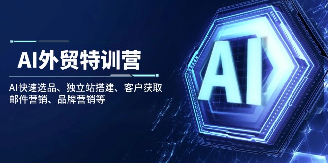 AI外贸特训营：AI快速选品、独立站搭建、客户获取、邮件营销、品牌营销等-大熊网创