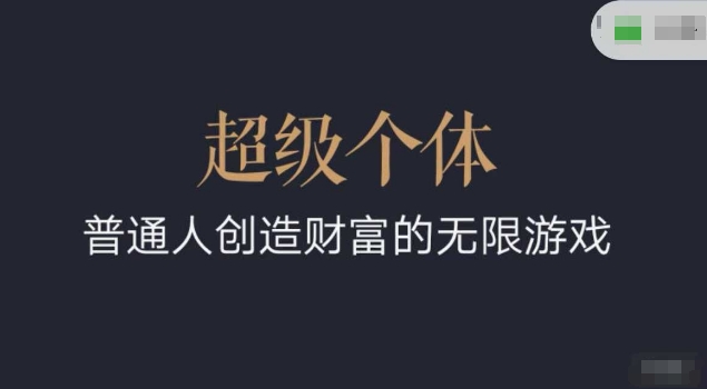 超级个体2024-2025翻盘指南，普通人创造财富的无限游戏-大熊网创