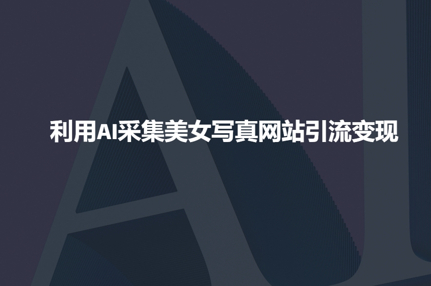 利用AI采集美女写真网站引流变现，引流嘎嘎的-大熊网创