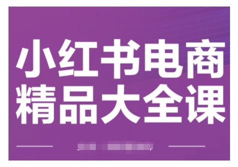 小红书电商精品大全课，快速掌握小红书运营技巧，实现精准引流与爆单目标，轻松玩转小红书电商(更新2月)-大熊网创