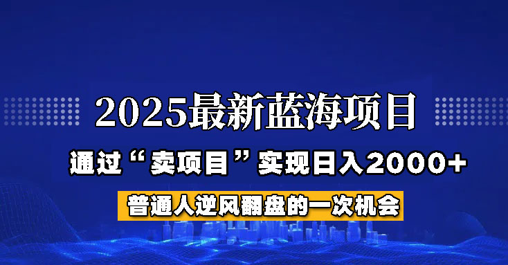 2025年蓝海项目，如何通过“网创项目”日入2000+-网创星球