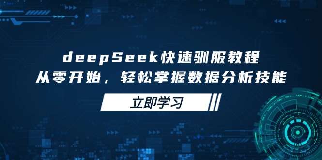 deepSeek快速驯服教程，从零开始，轻松掌握数据分析技能-网创星球