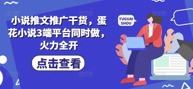 小说推文推广干货，蛋花小说3端平台同时做，火力全开-网创星球