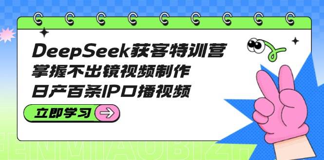 DeepSeek获客特训营：掌握不出镜视频制作，日产百条IP口播视频-网创星球