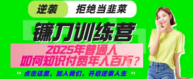 【网创项目终点站-镰刀训练营超级IP合伙人】25年普通人如何通过“知识付费”年入百个-仅此一版【揭秘】-大熊网创