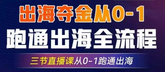 2025出海夺金从0-1跑通出海全流程，三节直播课从0-1跑通出海，教你用AI跑通全流程-网创星球
