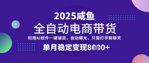 全网首发【闲鱼全自动电商带货】三年磨一剑，一朝露锋芒，单月稳定变现8k+【揭秘】-大熊网创