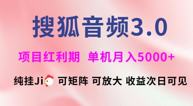 搜狐音频挂ji3.0.可矩阵可放大，独家技术，稳定月入5000+【揭秘】-大熊网创