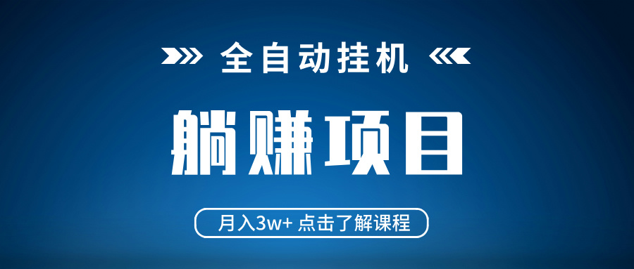 全自动挂机项目 月入3w+ 真正躺平项目 不吃电脑配置 当天见收益-网创星球