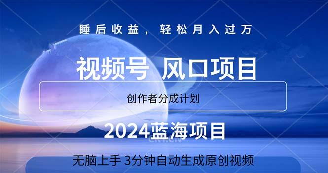 2024蓝海项目，3分钟自动生成视频，月入过万-大熊网创