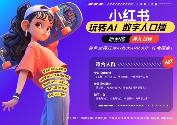 小红书数字人暴力起号，AI改写文案，再也不用费劲录口播，流量火爆月入破W轻松拿捏-网创星球