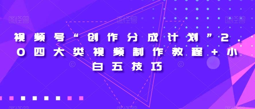 视频号“创作分成计划”2.0四大类视频制作教程+小白五技巧【揭秘】-大熊网创