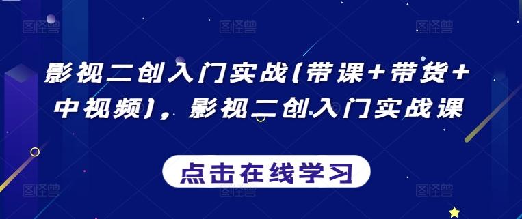 影视二创入门实战(带课+带货+中视频)，影视二创入门实战课-大熊网创