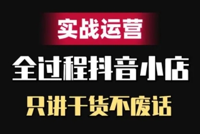 抖音小店精细化实战运营，只讲干货不废话-大熊网创