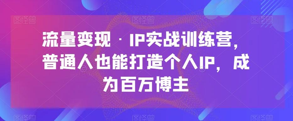 流量变现·IP实战训练营，普通人也能打造个人IP，成为百万博主-大熊网创