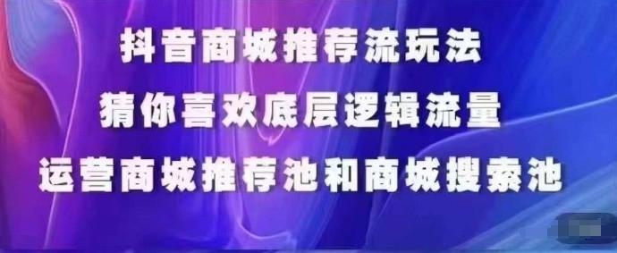 抖音商城运营课程，猜你喜欢入池商城搜索商城推荐人群标签覆盖-大熊网创