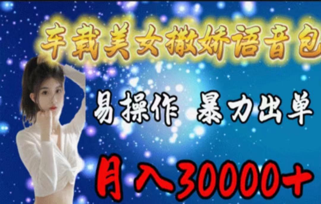 车载美女撒娇语音包，执行就出单，月入3000＋，小白看完课程就能马上实操-大熊网创