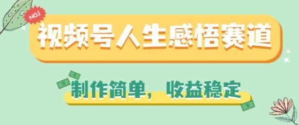 视频号人生感悟赛道，制作简单，收益稳定【揭秘】-大熊网创