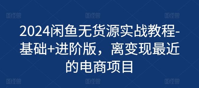 2024闲鱼无货源实战教程-基础+进阶版，离变现最近的电商项目-大熊网创