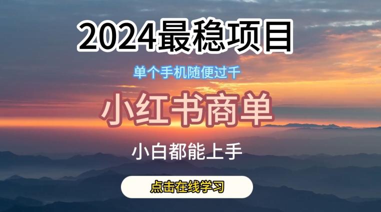 2024最稳蓝海项目，小红书商单项目，没有之一【揭秘】-大熊网创