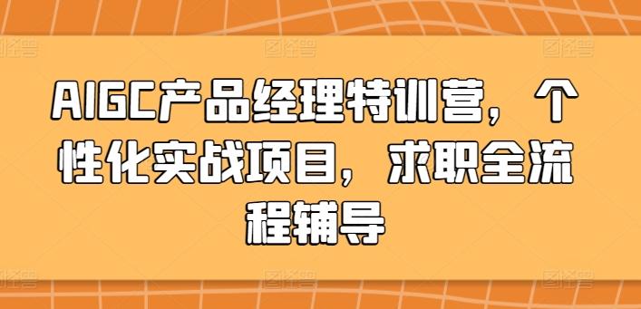AIGC产品经理特训营，个性化实战项目，求职全流程辅导-大熊网创
