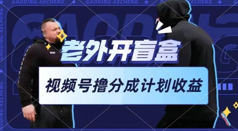 老外开盲盒视频，撸视频号分成计划收益，每天只需一小时，新手小白轻松上手【揭秘】-大熊网创