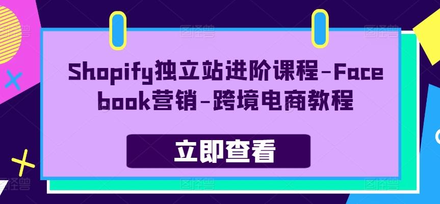 Shopify独立站进阶课程-Facebook营销-跨境电商教程-网创星球