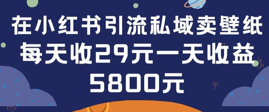 在小红书引流私域卖壁纸每张29元单日最高卖出200张(0-1搭建教程)【揭秘】-大熊网创