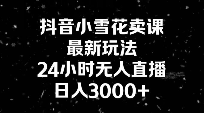 抖音小雪花卖课，24小时无人直播，日入3000+，小白也能轻松操作-大熊网创