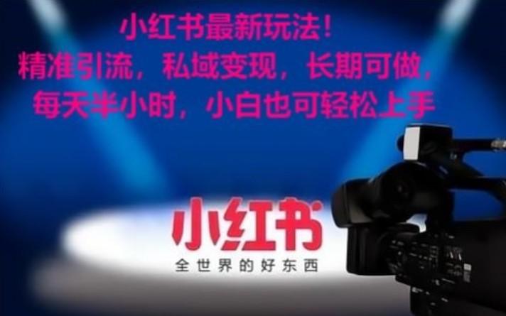 小红书最新玩法！精准引流，私域变现，长期可做，每天半小时，小白也可轻松上手-网创星球