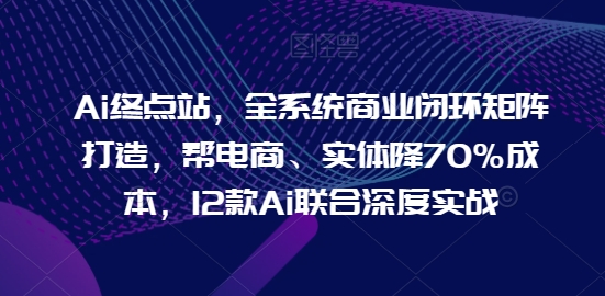 Ai终点站，全系统商业闭环矩阵打造，帮电商、实体降70%成本，12款Ai联合深度实战【0906更新】-大熊网创