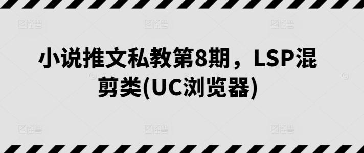 小说推文私教第8期，LSP混剪类(UC浏览器)-大熊网创