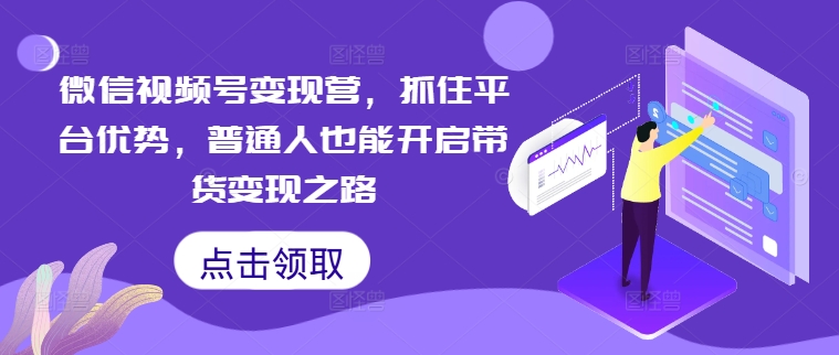微信视频号变现营，抓住平台优势，普通人也能开启带货变现之路-大熊网创