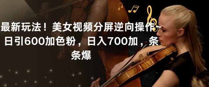 最新玩法！美女视频分屏逆向操作~日引600加色粉，日入700加，条条爆【揭秘】-大熊网创