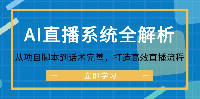AI直播系统全解析：从项目脚本到话术完善，打造高效直播流程-网创星球