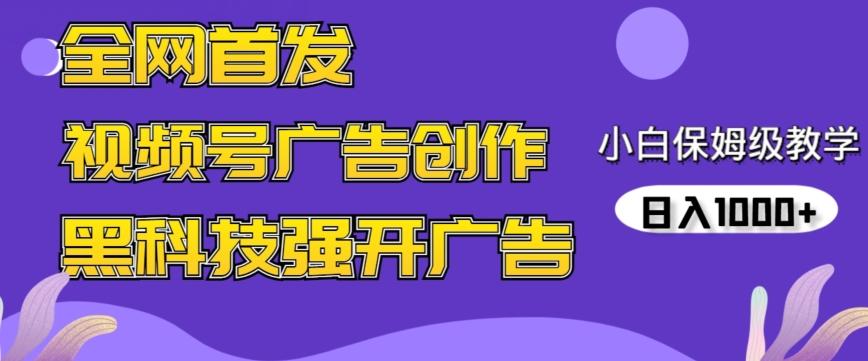 全网首发蝴蝶号广告创作，用AI做视频，黑科技强开广告，小白跟着做，日入1000+【揭秘】-大熊网创