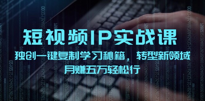 短视频IP实战课，独创一键复制学习秘籍，转战新领域，月赚五万轻松行-大熊网创