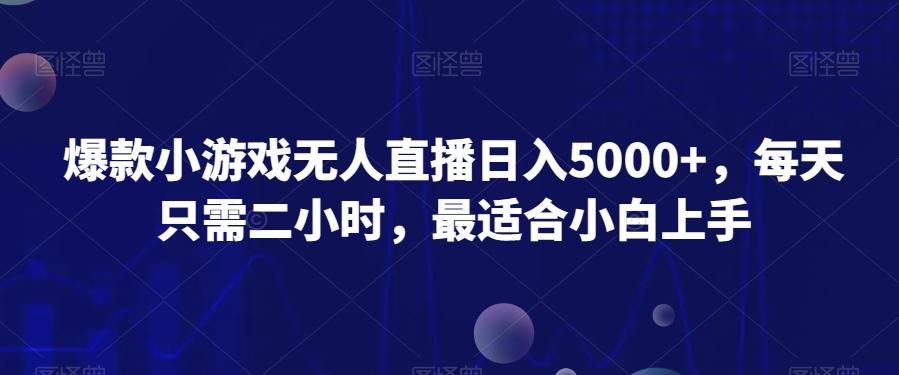 爆款小游戏无人直播日入5000+，每天只需二小时，最适合小白上手-大熊网创
