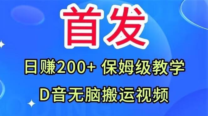 首发，抖音无脑搬运视频，日赚200+保姆级教学【揭秘】-大熊网创