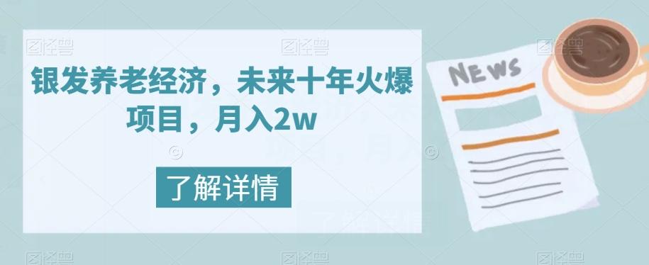 银发养老经济，未来十年火爆项目，月入2w【揭秘】-大熊网创