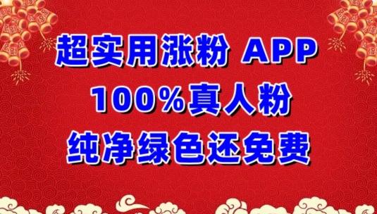超实用涨粉，APP100%真人粉纯净绿色还免费，不再为涨粉犯愁【揭秘】-大熊网创