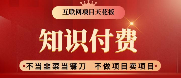 2024互联网项目天花板，新手小白也可以通过知识付费月入10W，实现财富自由【揭秘】-大熊网创